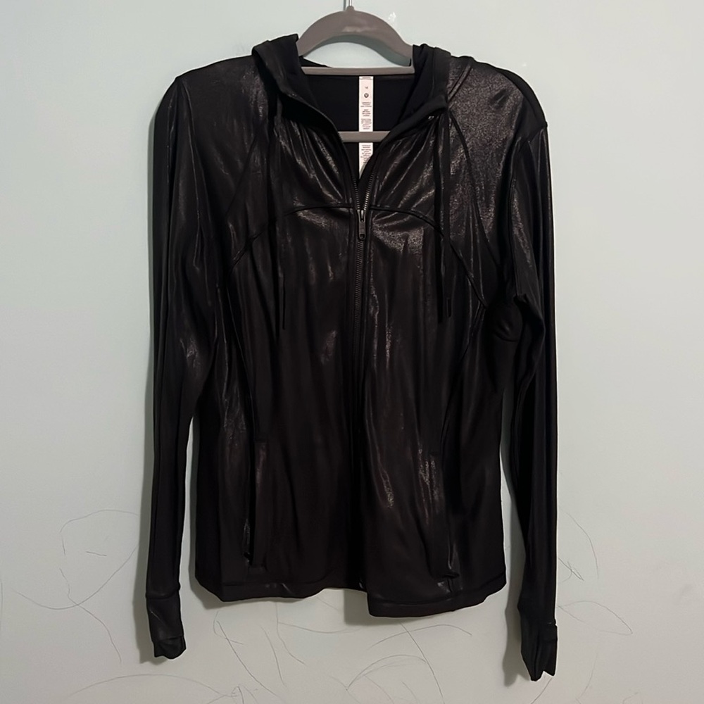 Black metallic lulu lemon define jacket